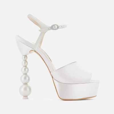 Image of Sophia Webster Natalia Perla Satin Heeled Sandals UK 8