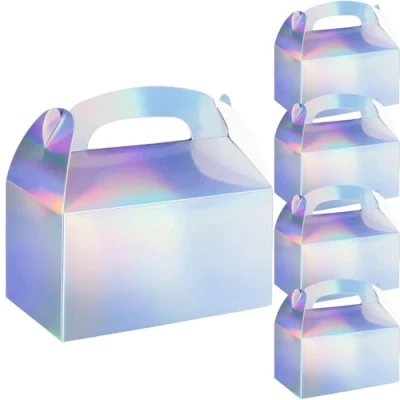 Image of 24 Packs Party Favour Boxes Thickened Paper Gift Candy Snacks Bags Birthday Gifts Wedding Holiday Graduation DIY Colourful 15x15x9cm/5.9x5.9x3.5 inch
