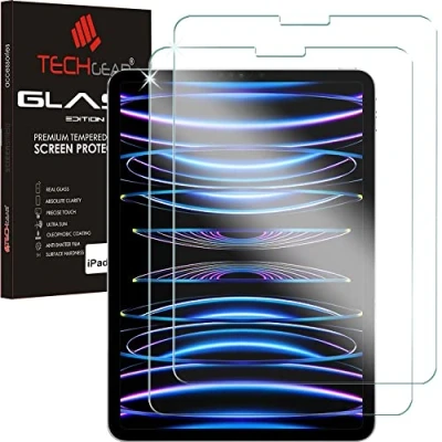 Image of TECHGEAR [2 Pack Glass Screen protectors iPad Pro 11 Inch 4th 3rd 2nd 1st Gen, Air 5/4, Tempered Protector Compatible with 2022 10.9 5th &amp; Generation,