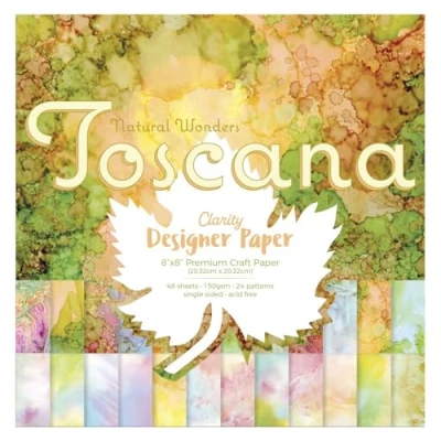Image of Toscana Clarity Designer Paper 8&quot; x 8&quot;: Decorative Craft Pad, Speciality for Scrapbooking, Card Making, Printmaking, Stamping, 150 GSM