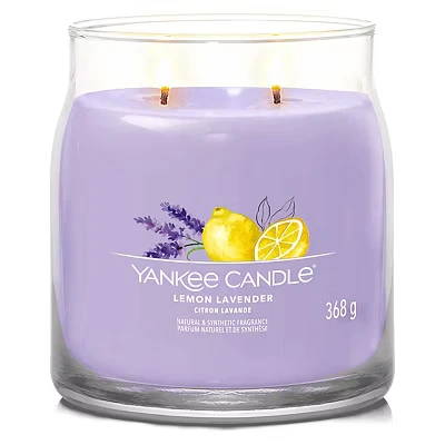 Image of Yankee Candle Signature Scented Lemon Lavender Medium Jar with Double Wicks Soy Wax Blend Long Burning Perfect Gifts for Women