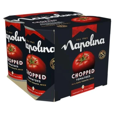 Image of Napolina Chopped Tomatoes, 400 g (Pack of 4)