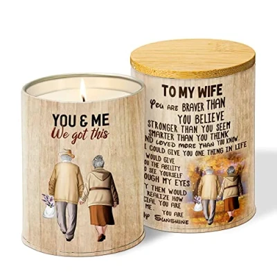 Image of Personalized Lavender Candles Birthday Gift for Wife, Candle 10 Oz Her, Mother&#039;s Day Gifts Wife