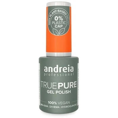 Image of Andreia Professional Hema Free Gel Polish TRUE PURE 21 and 100% Vegan for Sensitive Nails Semi Permanent UV LED Soak Off Nail Varnish Colour T15 Neon Orange 10.5ml