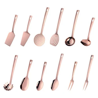 Image of Kitchen Utensil Set 12 Pieces Stainless Steel Utensils Titanium Rose Gold Accessories Cookware Set, Home Cooking Tools