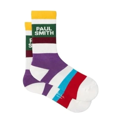 Image of Paul Smith PS Ealing Stripe Sport Socks White Multicoloured. One Size