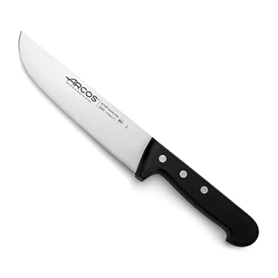 Image of ARCOS Butcher Knife 7 Inch Nitrum Stainless Steel, Professional Cooking for Cutting Meat, Fish and Vegetables, Ergonomic Polyoxymethylene Handle,Series 2900, Color Black