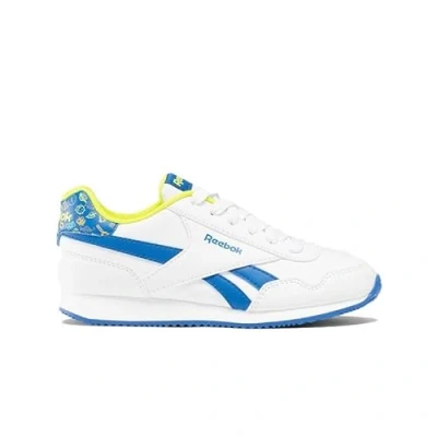 Image of Reebok Royal CL Jog 3.0 Sneaker, White/VECTORBLUE/ACIDYELLOW, 11 UK Child