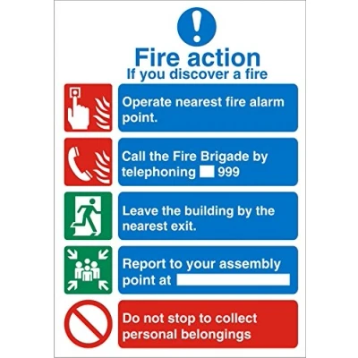 Image of Seco Fire Action If You Discover A Sign, 150mm x 200mm 1mm Semi Rigid Plastic