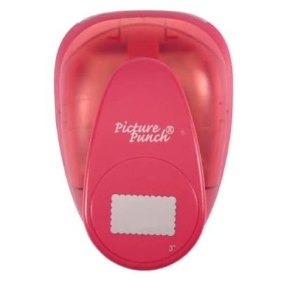 Image of Vaessen Creative Craft Paper Punch Scalloped Rectangle 4,1 x 6,7 cm Circle Cutter for Crafting and Card Making