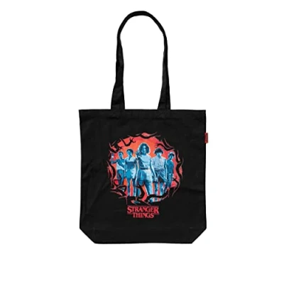 Image of Grupo Erik Stranger Things Cotton Tote Bag Shopping 14x15x4 inches 37x39x10 cm Canvas Gift Merchandise Eco Friendly Gifts