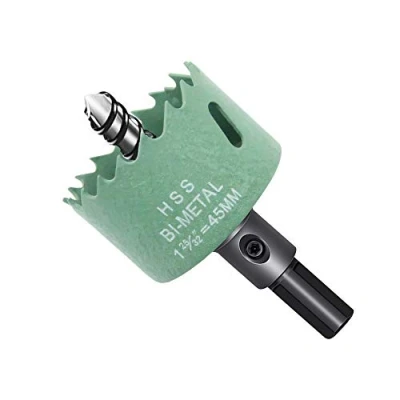 Image of 45mm Hole Saw LAIWEI cutter,1.77 Inch HSS Annular Cutter Drill Bit,holes in wood,gypsum board,aluminum profiles, PVC and other materials(1 25/32&quot;)