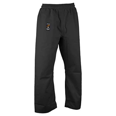 Image of Playwell Martial Arts Karate Heavy Weight Canvas 14oz Gi Kata Elasticated Waist Pants Black (4/170cm)
