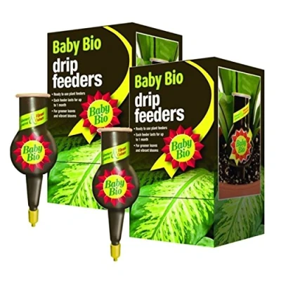 Image of Baby Bio 2 x Drip Original Feeders 4 40ml Liquid Plant Food Packs Easy Feeding for Plants 1 feeder lasts up to month (2 Boxes = 8 Individual Feeders)