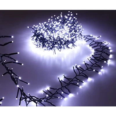 Image of Christmas Concepts® 1000 12M/40FT White LED Cluster Lights With 8 Function Controller Indoor/Outdoor Energy Efficient A++