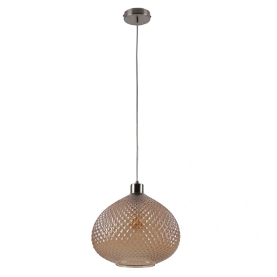 Image of Surrat Dome Pendant Ceiling Light Brown 1xE27