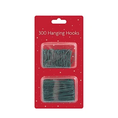 Image of 300 Pk Assorted Sizes Ornaments Hook Christmas Tree Decorations Baubles Hanging Hooks (GREEN)