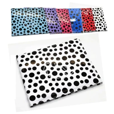 Image of AlezyB 1x Dotted White Disabled Badge Holder, PU Leather Wallet Protector Parking Permit Cover Holder