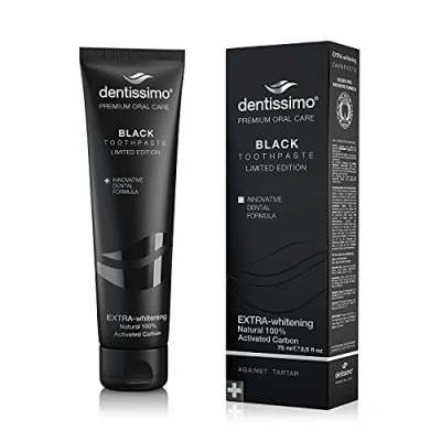 Image of Dentissimo Premium Extra Whitening Black Toothpaste, 75ml