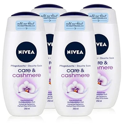 Image of NIVEA Care &amp; mere Nourishing Shower Creme, 250 ml, Rich Gel with Extract and Delicate Orchid Fragrance, for Smooth Skin