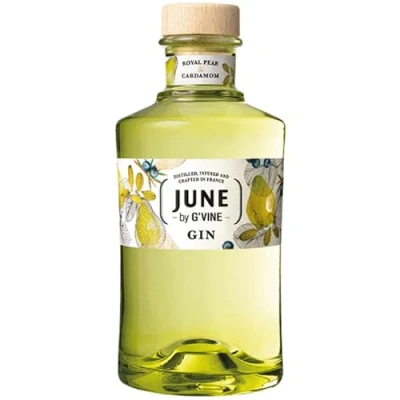 Image of JUNE Royal Pear &amp; Cardamom Flavoured Gin 70cl, Vibrant Happy Gluten Free From G&#039;Vine, 37.5% ABV