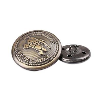 Image of 12 Pieces Metal Buttons for Men Women Suit Garment Shank Jeans Fasteners with Knight Pattern DIY Sewing Accessories Bronze Coloured 30mm