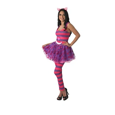 Image of Rubie&#039;s Official Disney Alice in Wonderland Miss Cheshire Cat Ladies Costume, Adult Fancy Dress, X Small