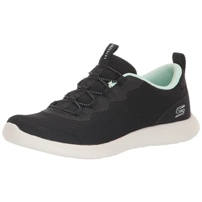 Image of Skechers Women&#039;s Vapor Foam LITE, Black Mesh/White Trim, 3.5 UK