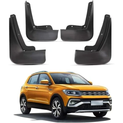Image of 4Pcs Car Mud Flaps for V W T Cross 2018 2021 2022 2023, Front Rear Mudguards Splash Guards Fender Splashproof Waterproof Styling Body Fittings Parts