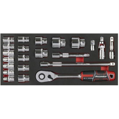 Image of Premier Socket Set with Tool Tray 1/2inSq Drive 22 Piece