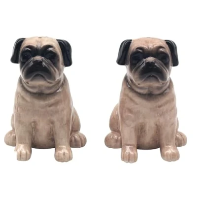Image of Lesser &amp; Pavey Salt Pepper Set for All Types of Kitchen Ceramic Shaker Lovely Pots Suitable Home (Pug)