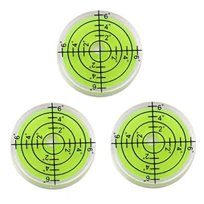 Image of LAIESYA 3Pcs Circular Bubble Level Bullseye Degree Marked Surface Round Spirit Levels Measuring Tool for Leveling Phonograph, Camera, Turntable, Tripod, Telescope (32X7mm)