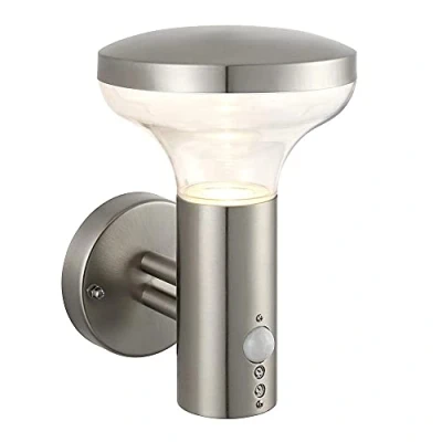 Image of Roko PIR Outdoor Wall Light Coastal, Marine Grade Brushed Stainless Steel IP44, GU10
