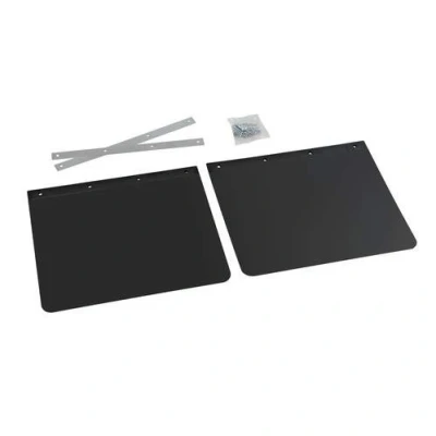 Image of Box Van Luton 53x37cm Lorry Truck RUBBER MUDFLAPS Mud Flap PAIR With Fittings