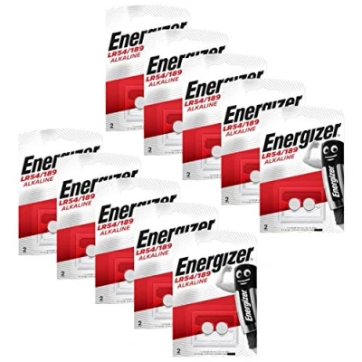 Image of Energizer Alkaline Button Battery LR54/189 Pack of 10 Blister 2 (Total 20 Batteries)