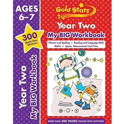 Image of My BIG Workbook gold Stars Year Two (324 pages, 300 star stickers, ages 6 7)