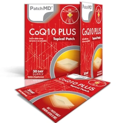 Image of PatchMD CoQ10 Plus™ 30 Daily Topical Patches. 100% Natural &amp; Vegan. Allergy Filler Free. High Absorption More bioavailable. Suitable for Sensitive stomachs bariatric.