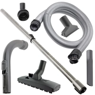 Image of SPARES2GO Suction Hose, Curved Wand Handle, Extension Rod &amp; Tool Kit Compatible with Miele S8 S8310 S8320 S8330 S8340 Cat Dog Vacuum Cleaner (1.8m)