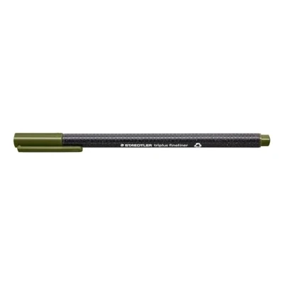 Image of STAEDTLER 334 57 Triplus Fineliner Superfine Pen, 0.3mm Line Width Olive Green (Box of 10)