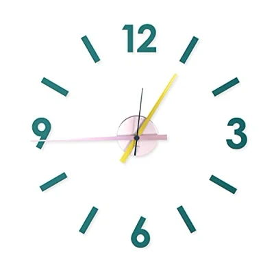 Image of Fisuira DIY Clock in Pink Wall Kit Office Kitchen Bedroom Living Room Decorations for Home