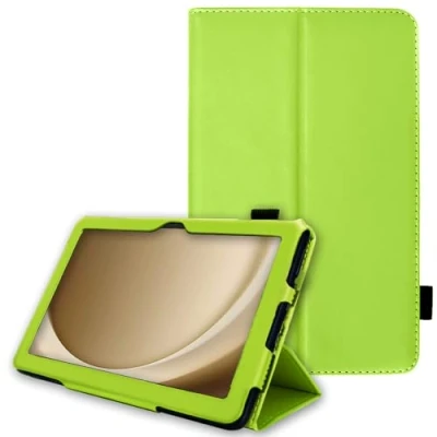 Image of TECHGEAR Leather Case for Samsung Galaxy Tab A9 Plus 11&quot; (SM X210 / SM X215) Premium PU Slim Folio Stand Smart Cover with Hand Strap, Auto Sleep/Wake [Green]