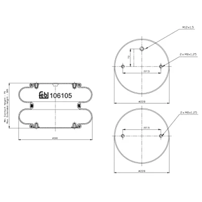 Image of 550004981 Boot, air suspension FEBI BILSTEIN 106105
