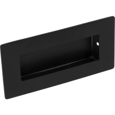 Image of Carlisle Brass Eurospec Recessed Flush Pull Handle Rectangular 102 x 51mm MATT Black