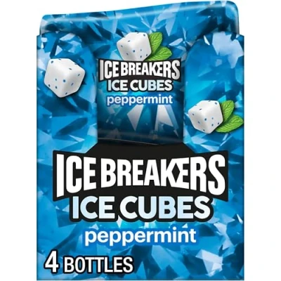 Image of ICE BREAKERS CUBES Chewing Gum, Sugar Free Peppermint, 40 pieces (Pack of 4)