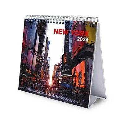 Image of Grupo Erik New York Desk Calendar 2024 Desktop 8 x 7 inches 20 17 cm 12 Month Planner Gifts