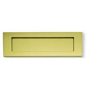 Image of Traditional Letter Plate Polished Brass 305 X 102mm
