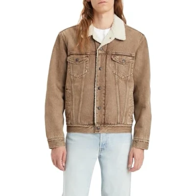 Image of Levi&#039;s Men&#039;s Type 3 Sherpa Trucker Denim Jacket, Breakfast Sandwich, XS
