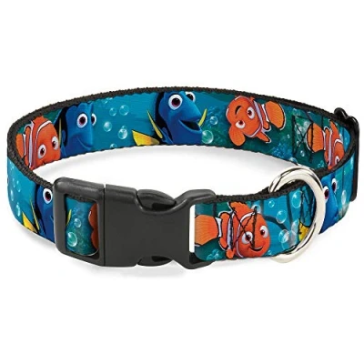 Image of Buckle Down Plastic Clip Collar Nemo &amp; Dory Poses 1&quot; Wide Fits 15 26&quot; Neck Large