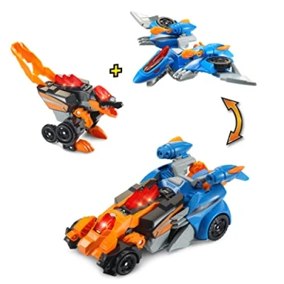 Image of VTech Switch &amp; Go Dinos Dino Launcher 2 in 1, Interactive Dinosaur Toy with Lights Sound Effects, Transforming Dinosaurs into 1 Super Car, For Kids 3, 4, 5, 6 +, English Version