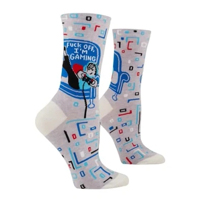 Image of Blue Q Women&#039;s Funny Crew Socks Friends, Family, and Pets, Off, I&#039;m Gaming, One Size